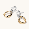 Two-Tone Twist Oval Drop Studs in 18kt Fine Gold Plating Earrings Bevilles 