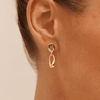Two-Tone Twist Oval Drop Studs in 18kt Fine Gold Plating Earrings Bevilles 