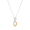 45cm Two-Tone Twist Oval Drop Pendant Necklace in 18kt Fine Gold-Plated Sterling Silver Pendants Bevilles 