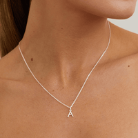 45cm Initial A Pendant Necklace in Sterling Silver Pendants Bevilles 