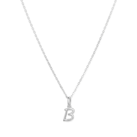 45cm Initial B Pendant Necklace in Sterling Silver Pendants Bevilles 