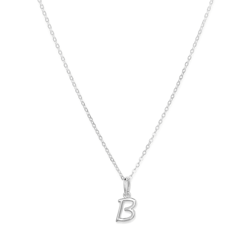 45cm Initial B Pendant Necklace in Sterling Silver Pendants Bevilles 