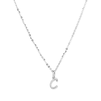 45cm Initial C Pendant Necklace in Sterling Silver Pendants Bevilles 