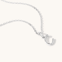 45cm Initial C Pendant Necklace in Sterling Silver Pendants Bevilles 