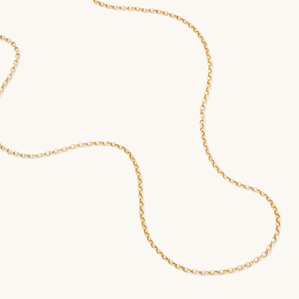 40cm 2mm Width Hollow Belcher Chain in 9kt Yellow Gold Necklaces Bevilles 