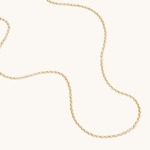 40cm 2mm Width Hollow Belcher Chain in 9kt Yellow Gold Necklaces Bevilles 