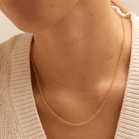 45cm Hollow Belcher Chain in 9kt Yellow Gold Necklaces Bevilles 