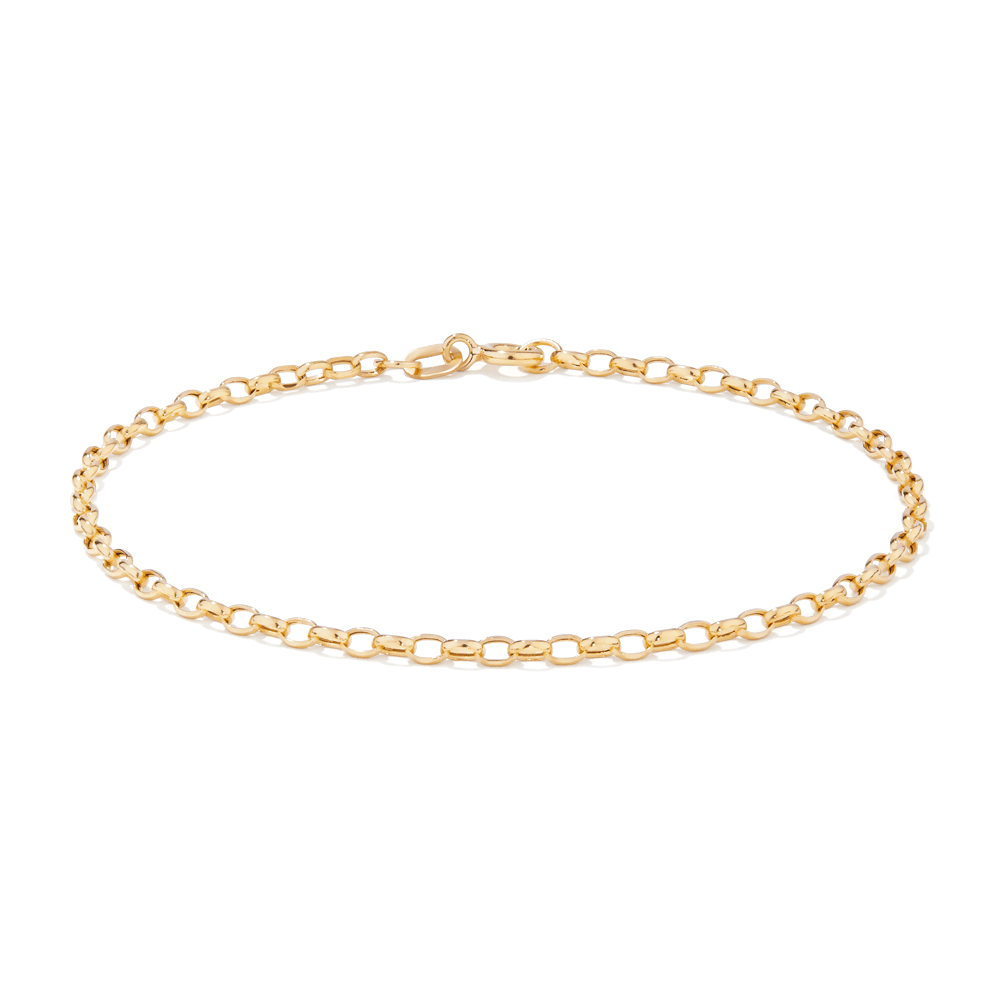 19cm Hollow Oval Belcher Chain in 9kt Yellow Gold Bracelets Bevilles 