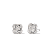 Clover Stud Earrings with 0.50tw of Laboratory-Grown Diamonds in Sterling Silver and Platinum Earrings Bevilles 