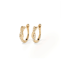Twist Hoops with 0.20tw of Laboratory-Grown Diamonds in 18kt Yellow Gold Plated Sterling Silver Earrings Bevilles 