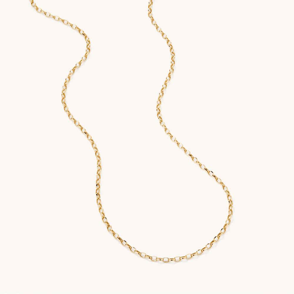 45cm Hollow Oval Belcher Chain in 9kt Yellow Gold Necklaces Bevilles 