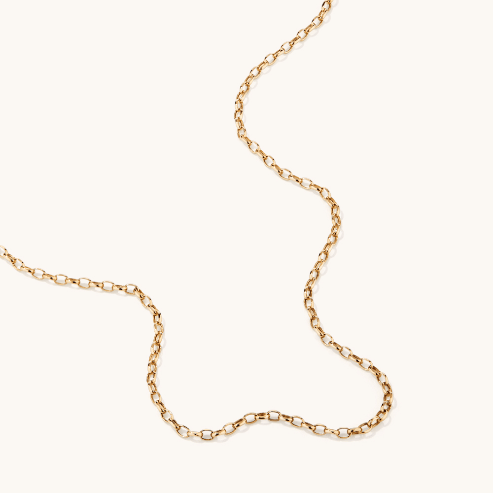45cm Hollow Oval Belcher Chain in 9kt Yellow Gold Necklaces Bevilles 