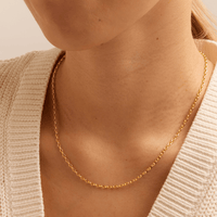 45cm Hollow Oval Belcher Chain in 9kt Yellow Gold Necklaces Bevilles 