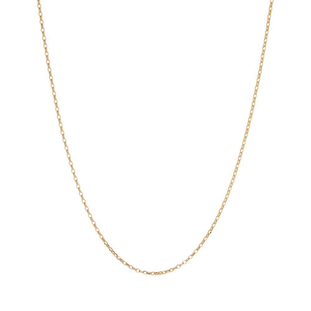 55cm Hollow Oval Belcher Chain in 9kt Yellow Gold Necklaces Bevilles 