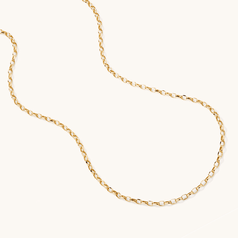 55cm Fine Hollow Oval Belcher Chain in 9kt Yellow Gold Necklaces Bevilles 