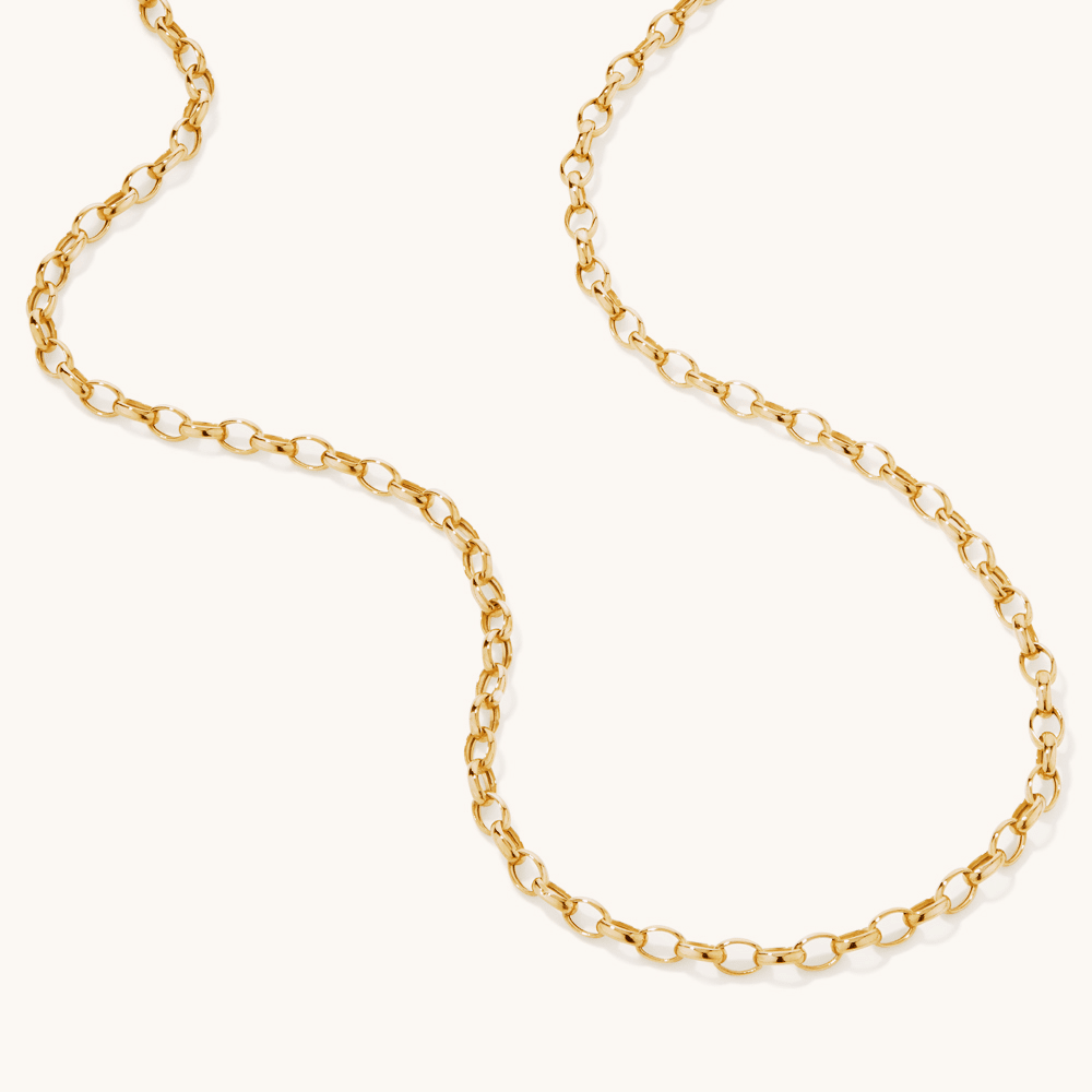 45cm Hollow Paperclip Chain in 9ct Yellow Gold Necklaces Bevilles 