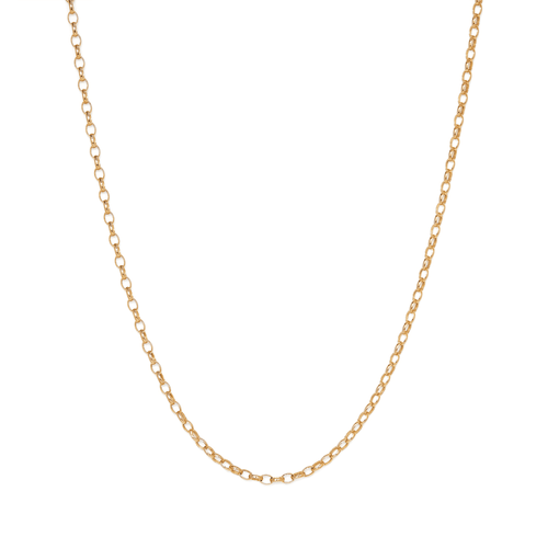 55cm Hollow Oval Belcher Chain in 9kt Yellow Gold Necklaces Bevilles 