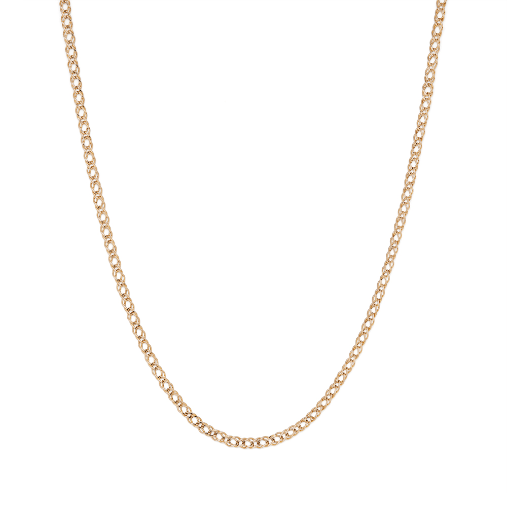 45cm Open Double Curb Chain Necklace in 9kt Yellow Gold Necklaces Bevilles 