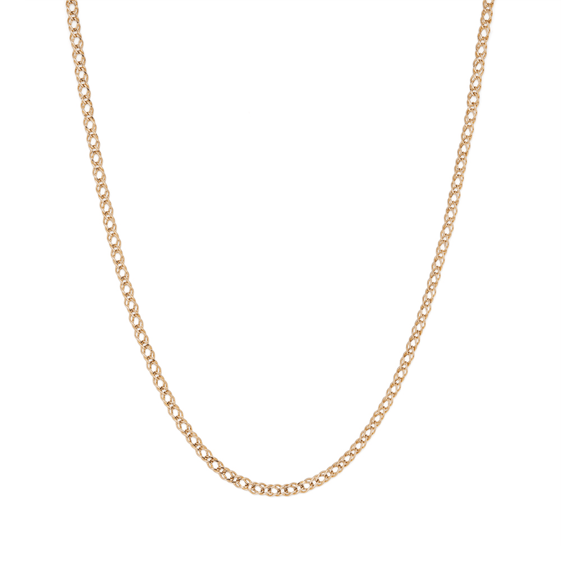 45cm Open Double Curb Chain Necklace in 9kt Yellow Gold Necklaces Bevilles 