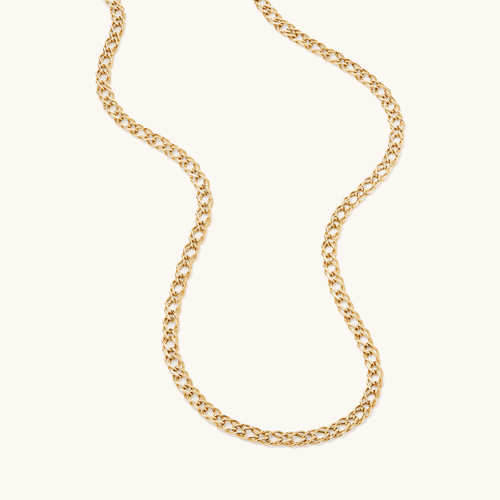 45cm Open Double Curb Chain Necklace in 9kt Yellow Gold Necklaces Bevilles 