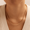 45cm Open Double Curb Chain Necklace in 9kt Yellow Gold Necklaces Bevilles 