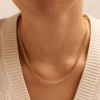 45cm Open Double Curb Chain Necklace in 9kt Yellow Gold Necklaces Bevilles 