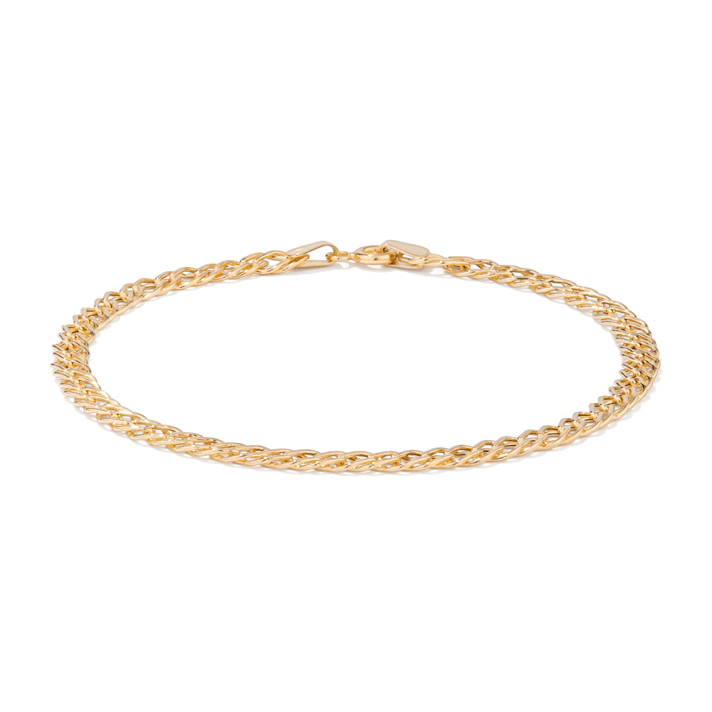 19cm Open Double Curb Bracelet in 9kt Yellow Gold Bracelets Bevilles 