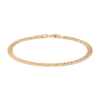 19cm Open Double Curb Bracelet in 9kt Yellow Gold Bracelets Bevilles 