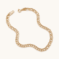 19cm Open Double Curb Bracelet in 9kt Yellow Gold Bracelets Bevilles 