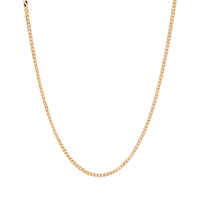 55cm 4mm Width Flat Curb Chain in 9kt Yellow Gold Necklaces Bevilles 