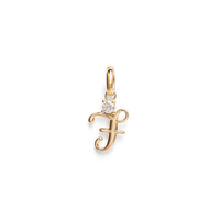 Initial F Pendant with 0.05ct of Laboratory-Grown Diamonds in 9kt Yellow Gold Pendants Bevilles 