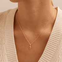 Initial F Pendant with 0.05ct of Laboratory-Grown Diamonds in 9kt Yellow Gold Pendants Bevilles 