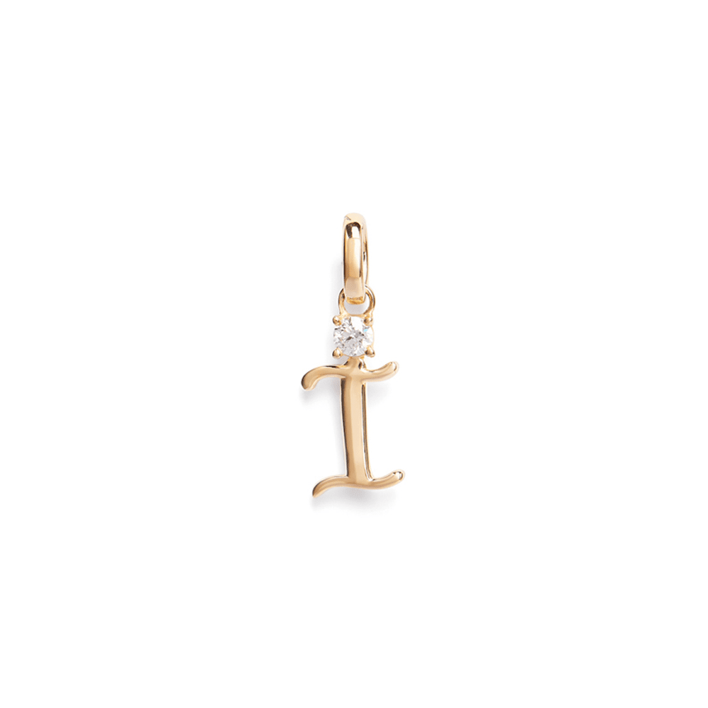 Initial I Pendant with 0.05ct of Laboratory-Grown Diamonds in 9kt Yellow Gold Pendants Bevilles 