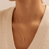 Initial I Pendant with 0.05ct of Laboratory-Grown Diamonds in 9kt Yellow Gold Pendants Bevilles 