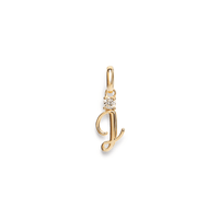 Initial J Pendant with 0.05ct of Laboratory-Grown Diamonds in 9kt Yellow Gold Pendants Bevilles 