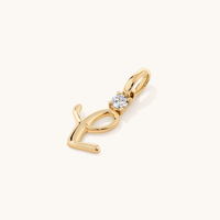 Initial L Pendant with Solitaire 0.05ct Laboratory-Grown Diamond in 9kt Yellow Gold Pendants Bevilles 