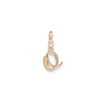 Initial O Pendant with 0.05ct of Laboratory-Grown Diamonds in 9kt Yellow Gold Pendants Bevilles 