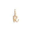 Initial R Pendant with 0.05ct of Laboratory-Grown Diamonds in 9kt Yellow Gold Pendants Bevilles 