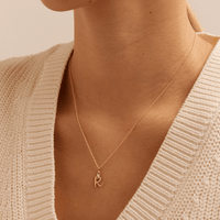 Initial R Pendant with 0.05ct of Laboratory-Grown Diamonds in 9kt Yellow Gold Pendants Bevilles 
