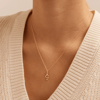 Initial S Pendant with 0.05ct of Laboratory-Grown Diamonds in 9kt Yellow Gold Pendants Bevilles 