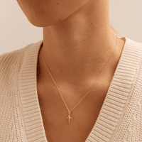 Initial T Pendant with 0.05ct of Laboratory-Grown Diamonds in 9kt Yellow Gold Pendants Bevilles 