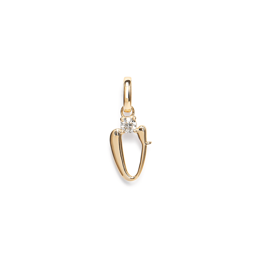 Initial V Pendant with 0.05ct of Laboratory-Grown Diamonds in 9kt Yellow Gold Pendants Bevilles 
