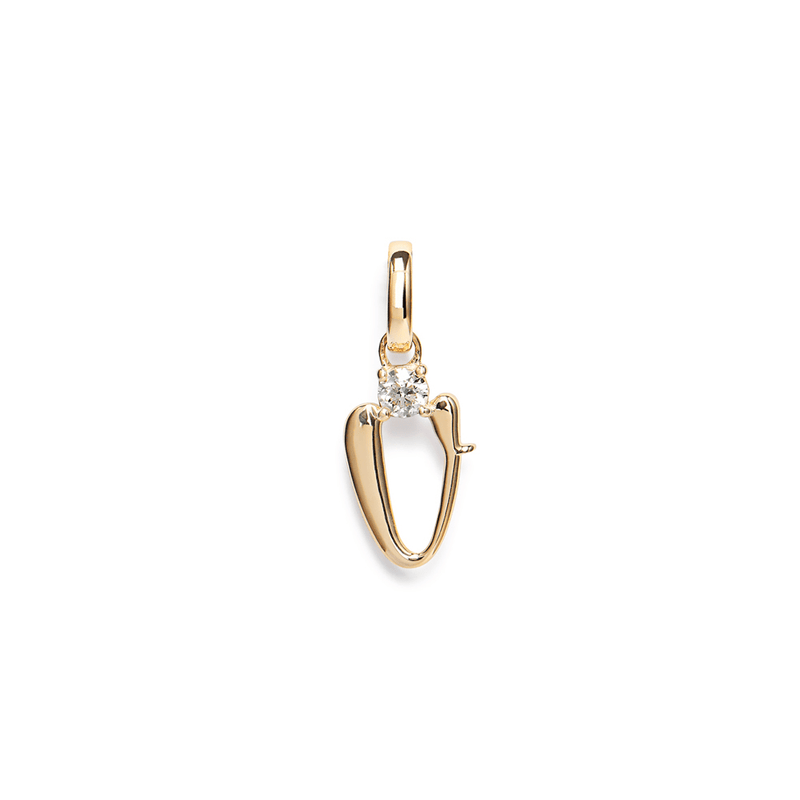 Initial V Pendant with 0.05ct of Laboratory-Grown Diamonds in 9kt Yellow Gold Pendants Bevilles 