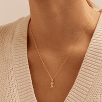 Initial X Pendant with 0.05ct of Laboratory-Grown Diamonds in 9kt Yellow Gold Pendants Bevilles 