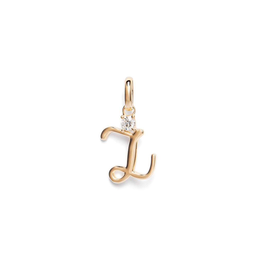 Initial Z Pendant with 0.05ct of Laboratory-Grown Diamonds in 9kt Yellow Gold Pendants Bevilles 