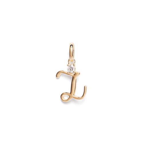 Initial Z Pendant with Solitaire 0.05ct Laboratory-Grown Diamond in 9kt Yellow Gold Pendants Bevilles 