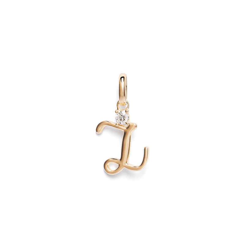 Initial Z Pendant with 0.05ct of Laboratory-Grown Diamonds in 9kt Yellow Gold Pendants Bevilles 