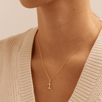 Initial Z Pendant with 0.05ct of Laboratory-Grown Diamonds in 9kt Yellow Gold Pendants Bevilles 