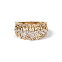 Multirow Dress Ring with 1.16tw of Laboratory-Grown Diamonds in 9kt Yellow Gold Rings Bevilles 