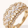 Multirow Dress Ring with 1.16tw of Laboratory-Grown Diamonds in 9kt Yellow Gold Rings Bevilles 